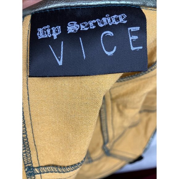 XL Vintage Lip Service Vice Purple Cyberpunk corset Military Steampunk Goth - Picture 11 of 15